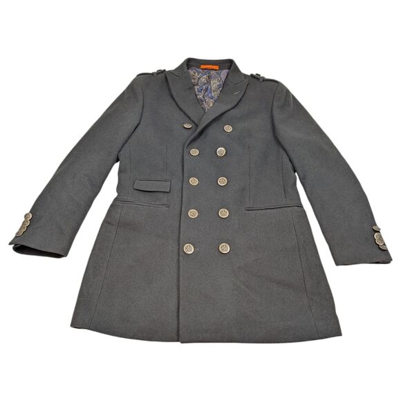 Tallia Double Breasted Green Wool Peacoat - Picture 1 of 16